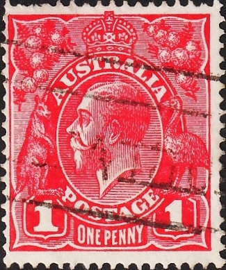 Австралия 1914 год . Король Георг V . 1 p . Каталог 7,50 фунтов. (2)